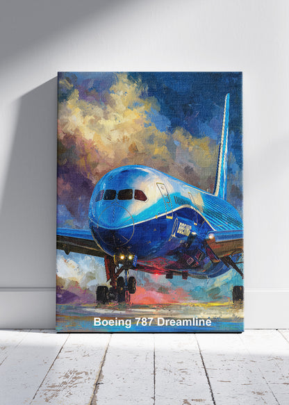 Boeing 787 Dreamliner Poster & Canvas Print – Modern Aviation Art – Aiprintlab