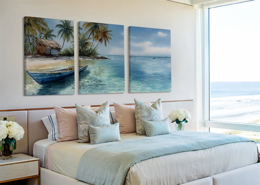 Tropical Paradise Beach Landscape Canvas Print