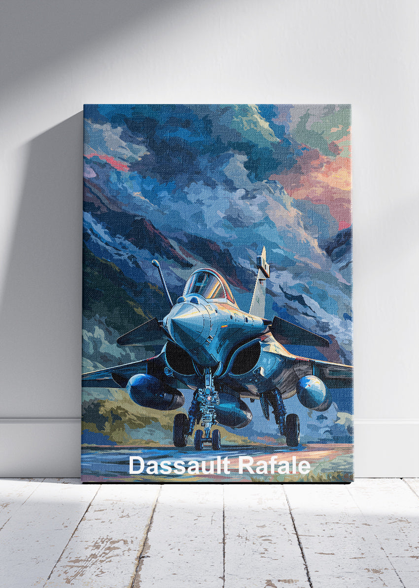 Dassault Rafale Fighter Jet Poster & Canvas Print – Stormy Aviation Art – Aiprintlab