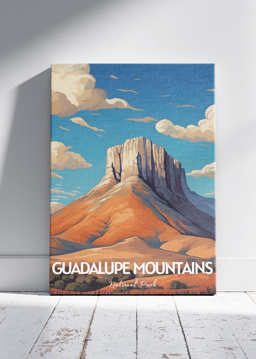 Guadalupe Mountains National Park Poster & Canvas Print – El Capitan Texas Desert Landscape Wall Art