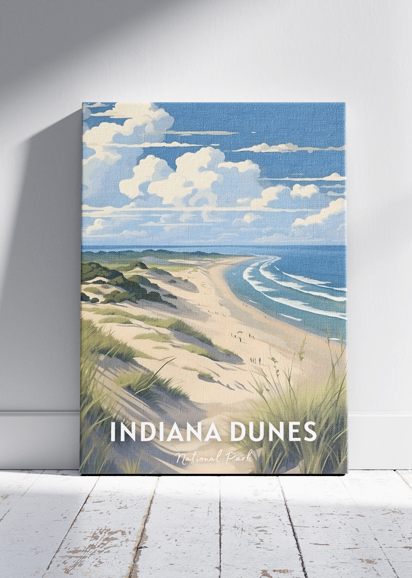 Indiana Dunes National Park Poster & Canvas Print – Lake Michigan Beach Dunes Landscape Wall Art