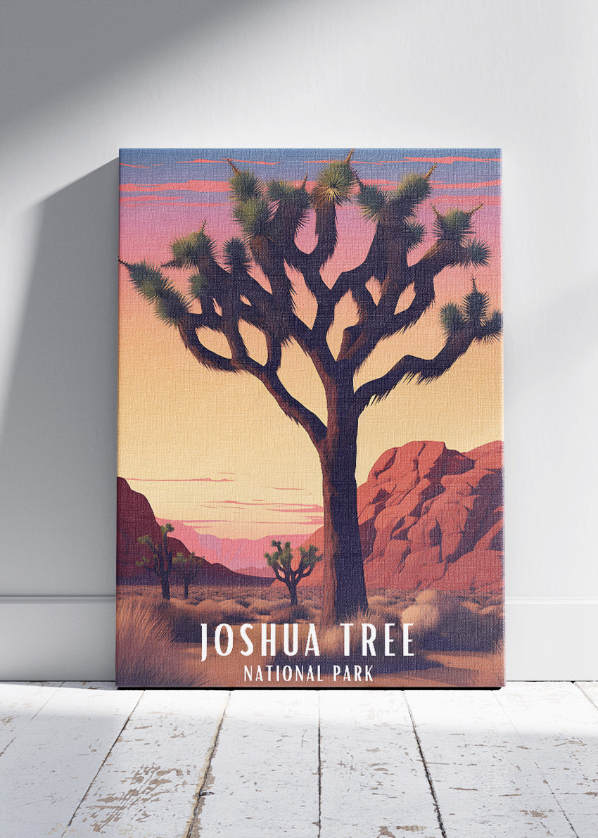 Joshua Tree National Park Poster & Canvas Print – Desert Sunset Landscape Wall Art