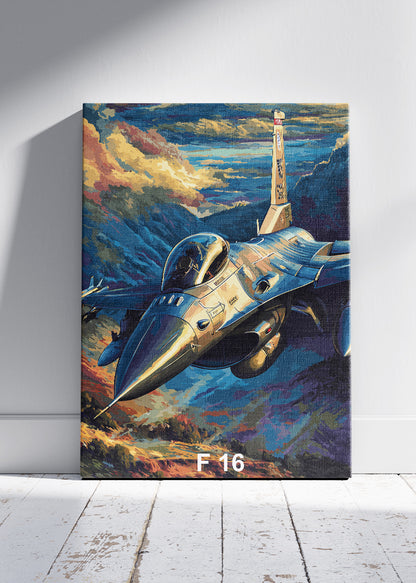 F-16 Fighting Falcon Jet Poster & Canvas Print – Modern Fighter Aircraft Art – Aiprintlab