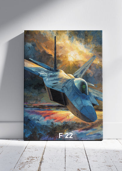 F-22 Raptor Poster & Canvas Print – Stealth Fighter Jet Wall Art