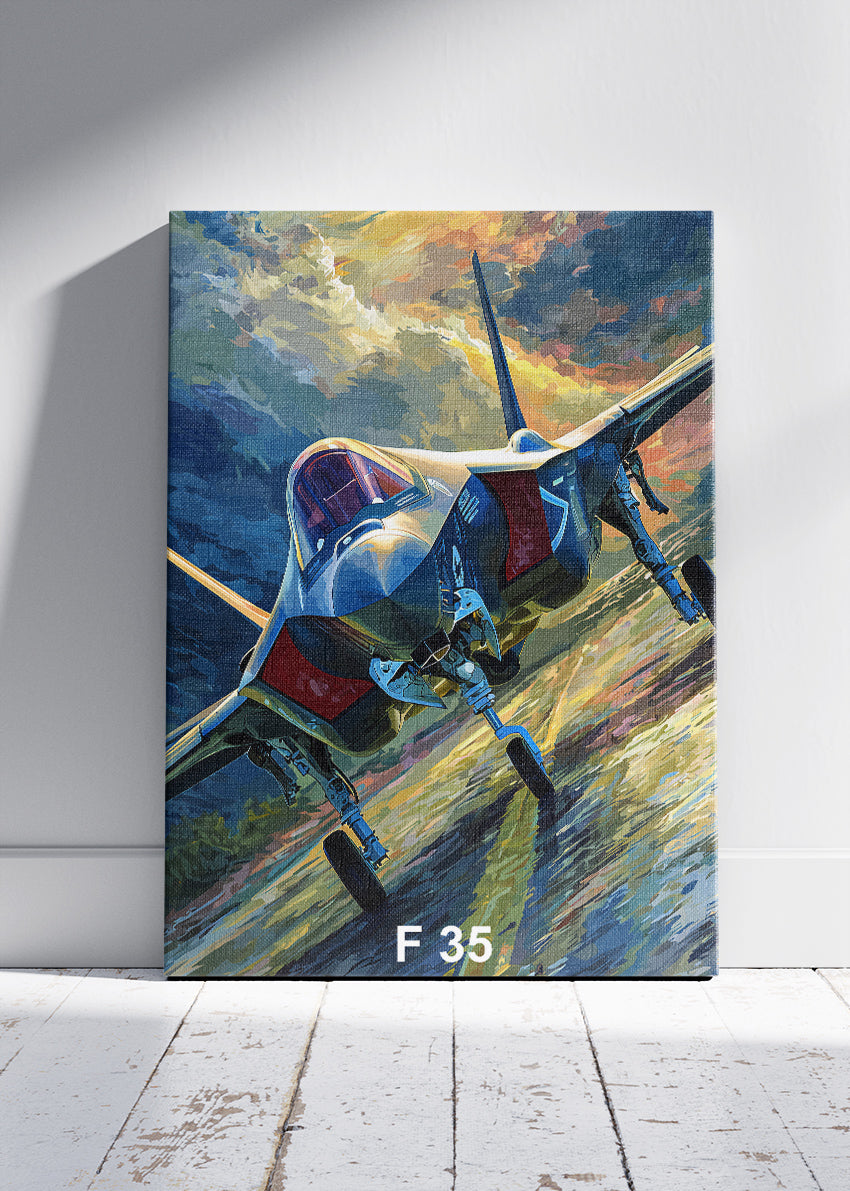 F-35 Lightning II Poster & Canvas Print – Modern Stealth Jet Wall Art