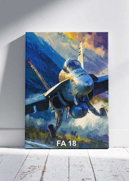 FA-18 Hornet Fighter Jet Poster & Canvas Print – Dynamic Aviation Wall Art