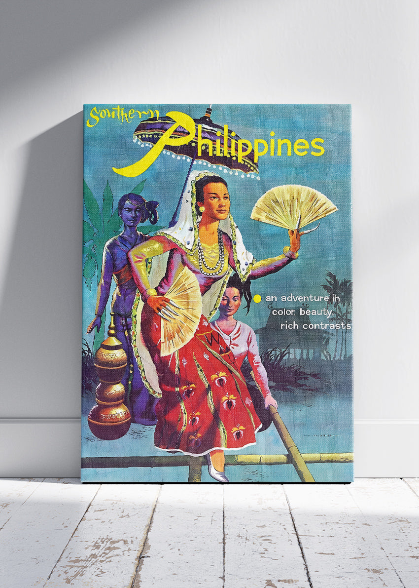 Southern Philippines Vintage Poster & Canvas Print – Retro Cultural Travel Art