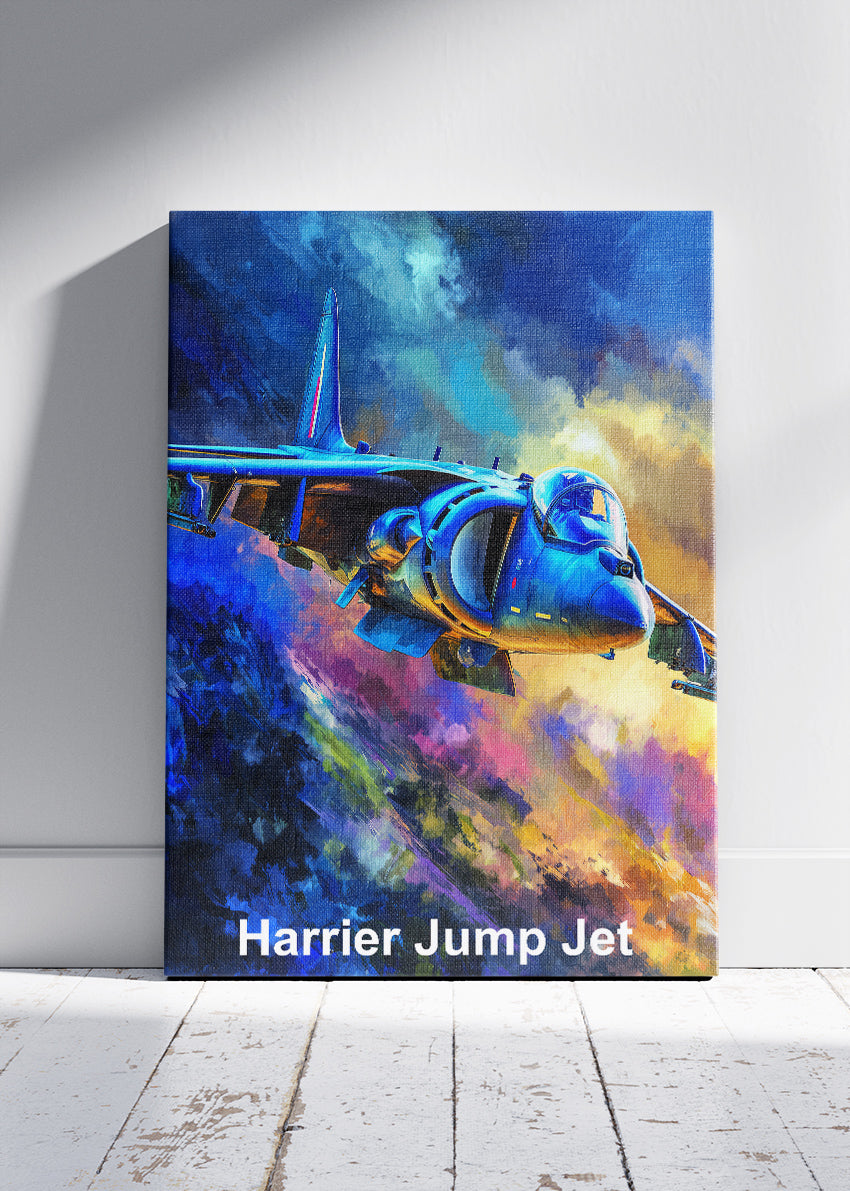 Harrier Jump Jet Poster & Canvas Print – Vibrant Aviation Wall Art