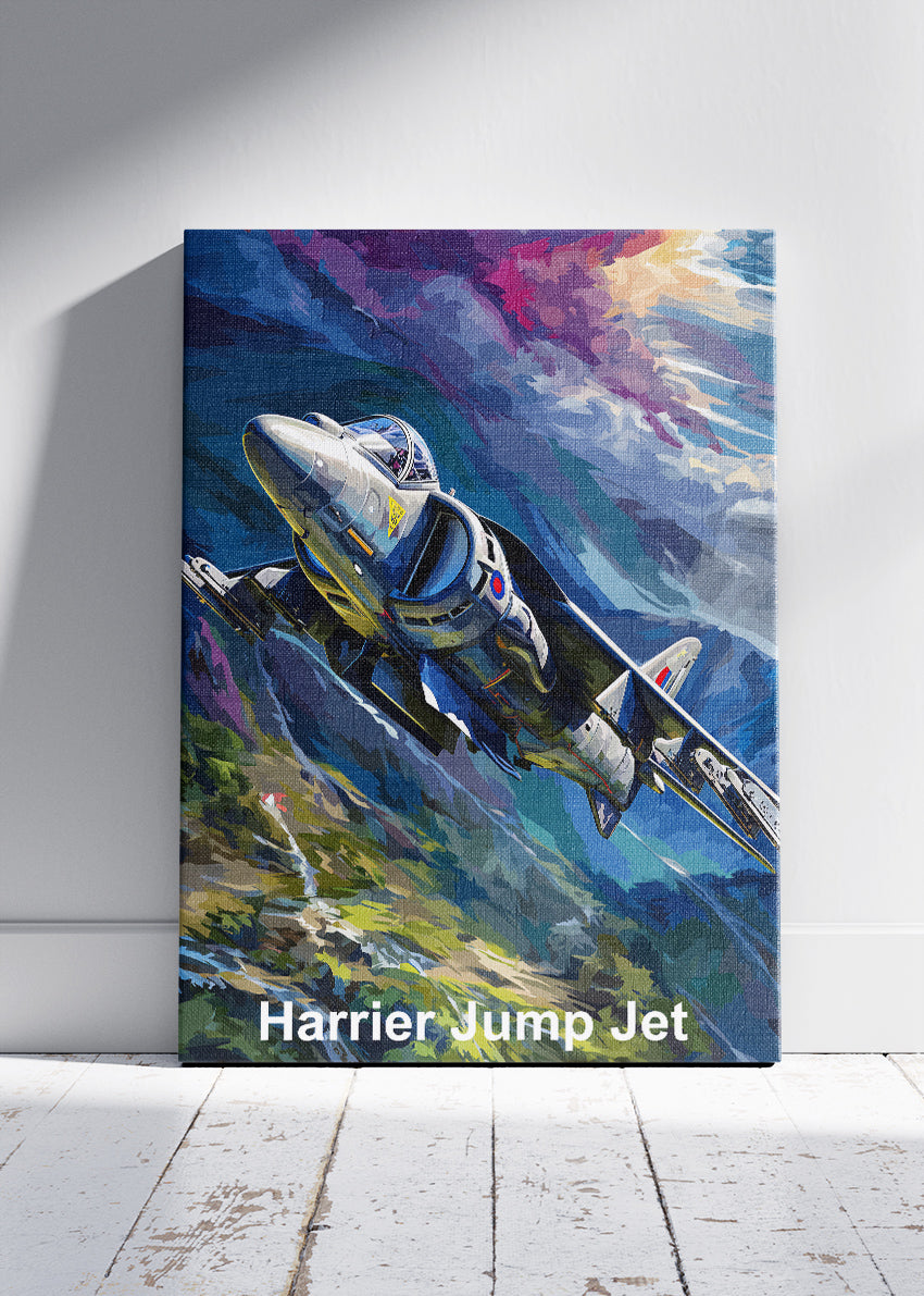 Harrier Jump Jet Poster & Canvas Print – Vibrant Aviation Wall Art