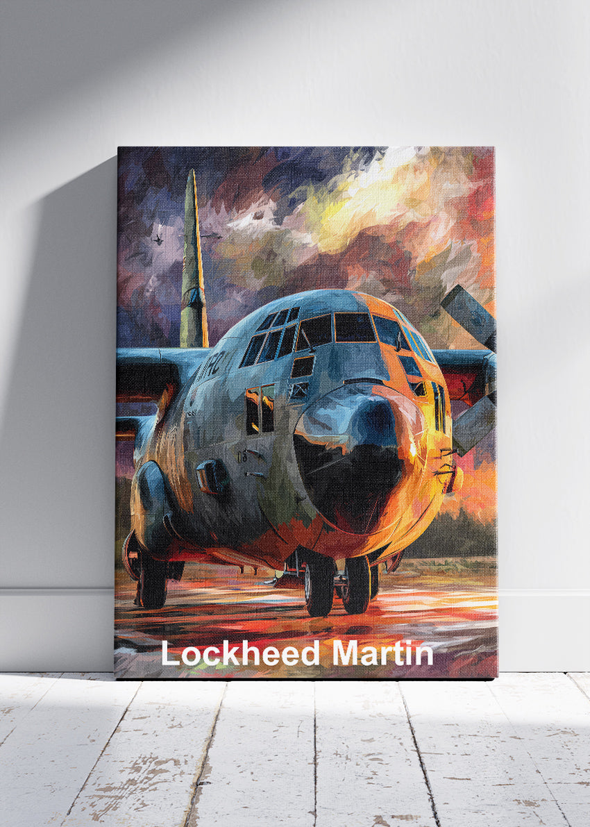 Lockheed Martin Aircraft Poster & Canvas Print – Dramatic Military Plane Illustration Wall Art