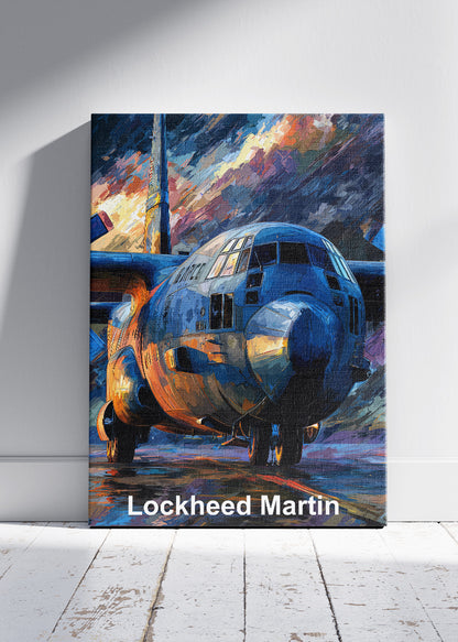 Lockheed Martin Aircraft Poster & Canvas Print – Military Plane Illustration Wall Art