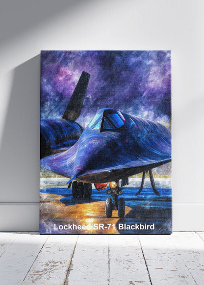 Lockheed SR-71 Blackbird Poster & Canvas Print – Illustrated Military Aircraft Wall Art