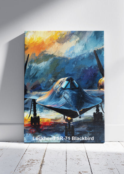 Lockheed SR-71 Blackbird Poster & Canvas Print – Illustrated Military Aircraft Wall Art