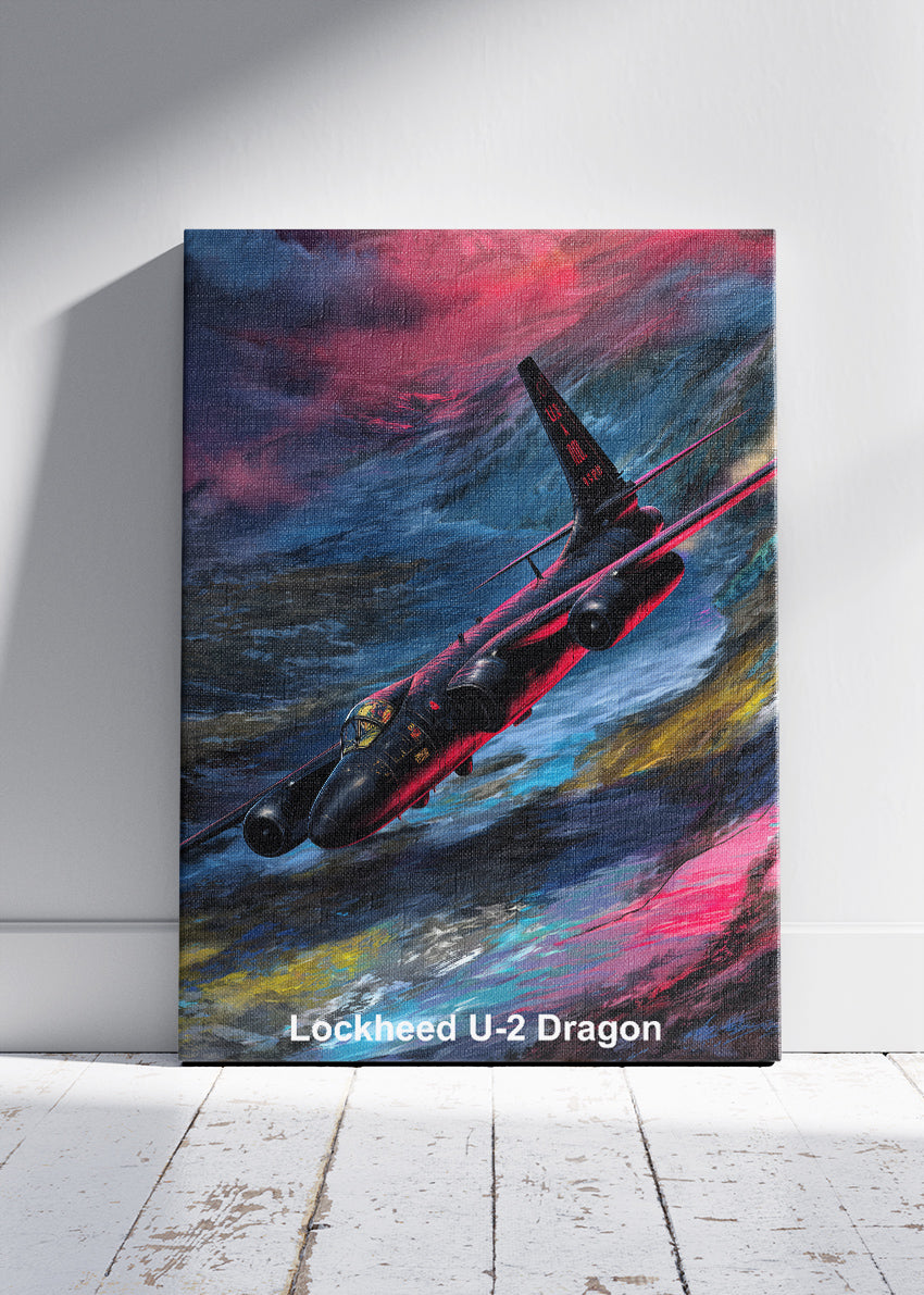 Lockheed U-2 Dragon Lady Poster & Canvas Print – Illustrated Military Aircraft Wall Art
