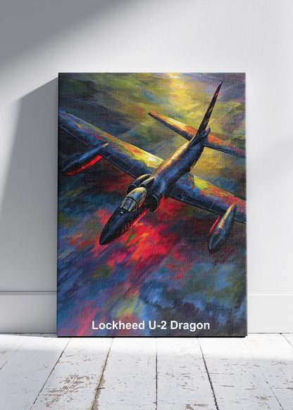 Lockheed U-2 Dragon Lady Poster & Canvas Print – Illustrated Military Aircraft Wall Art