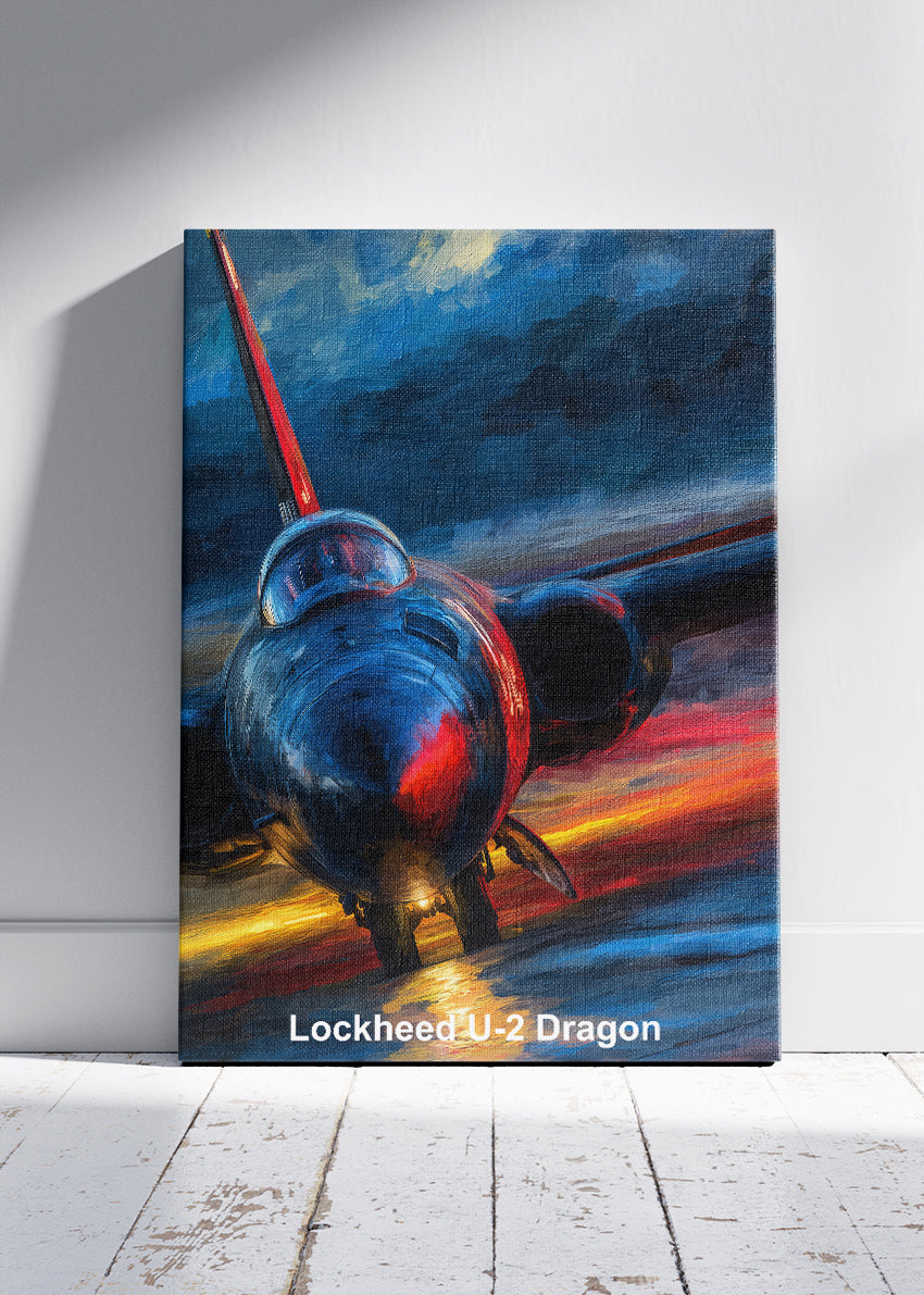 Lockheed U-2 Dragon Lady Poster & Canvas Print – Illustrated Military Aircraft Wall Art