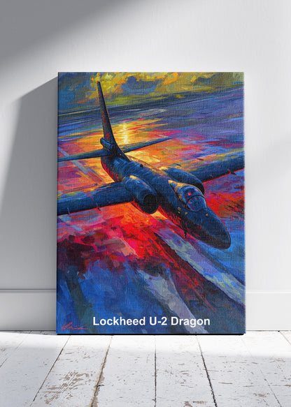 Lockheed U-2 Dragon Lady Poster & Canvas Print – Illustrated Military Aircraft Wall Art
