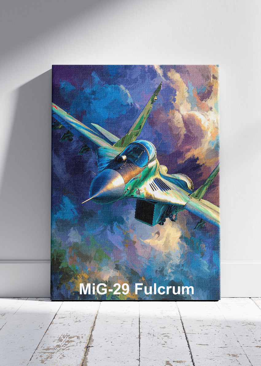 MiG-29 Fulcrum Poster & Canvas Print – Illustrated Fighter Jet Wall Art