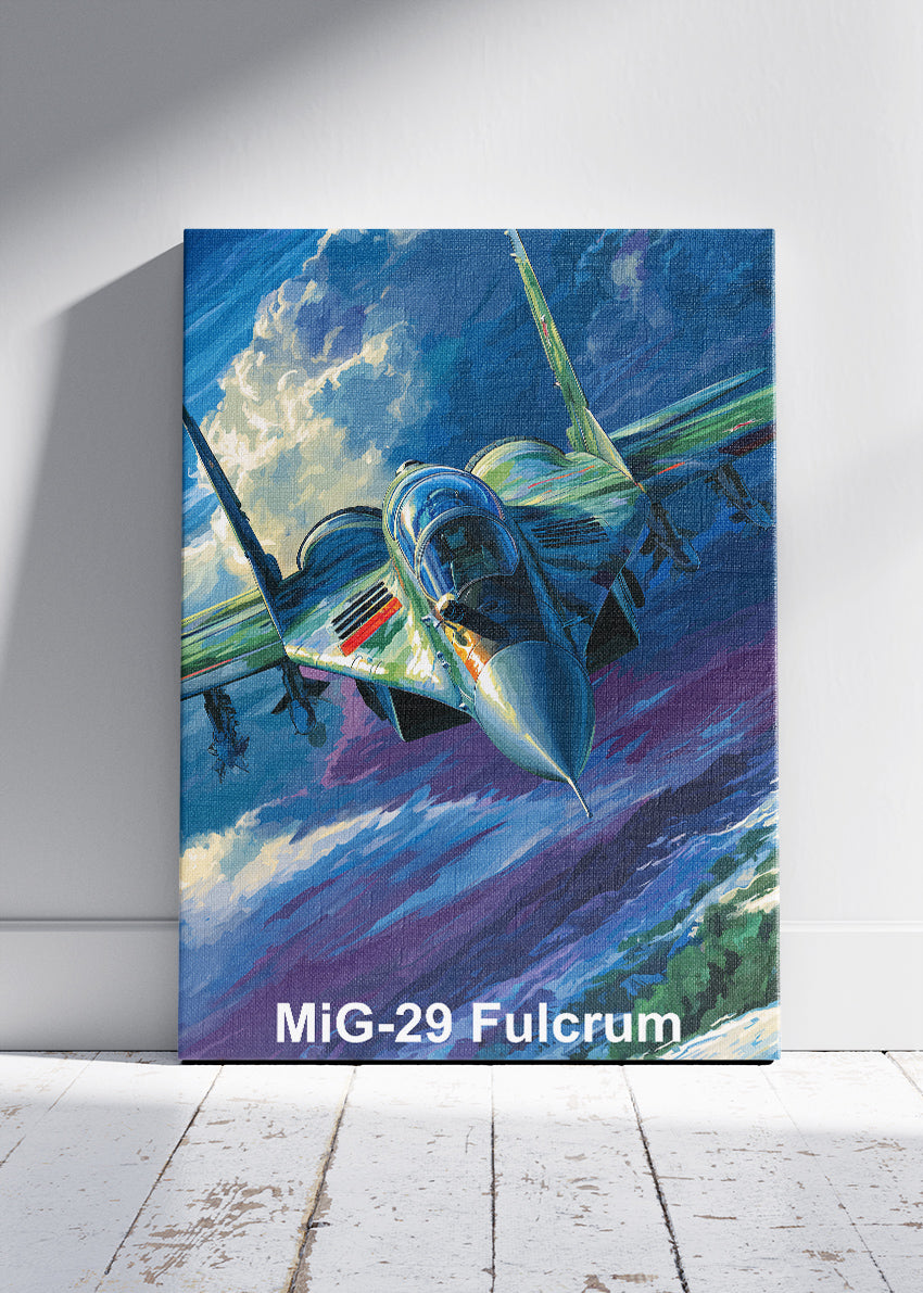 MiG-29 Fulcrum Poster & Canvas Print – Illustrated Fighter Jet Wall Art