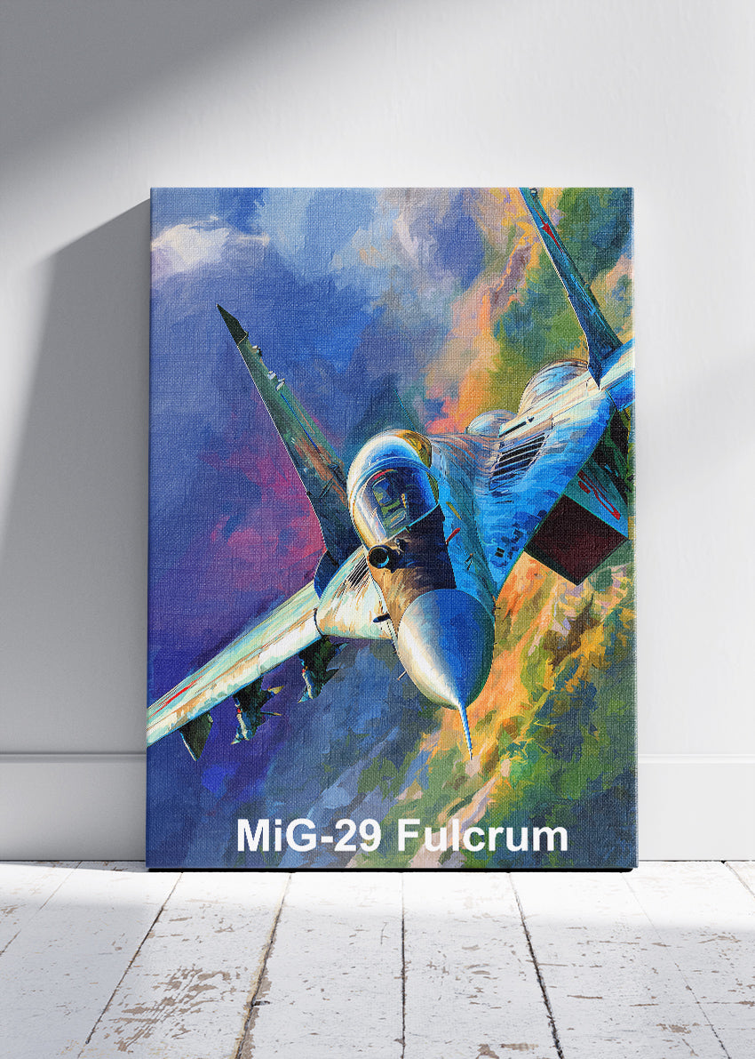 MiG-29 Fulcrum Poster & Canvas Print – Illustrated Fighter Jet Wall Art