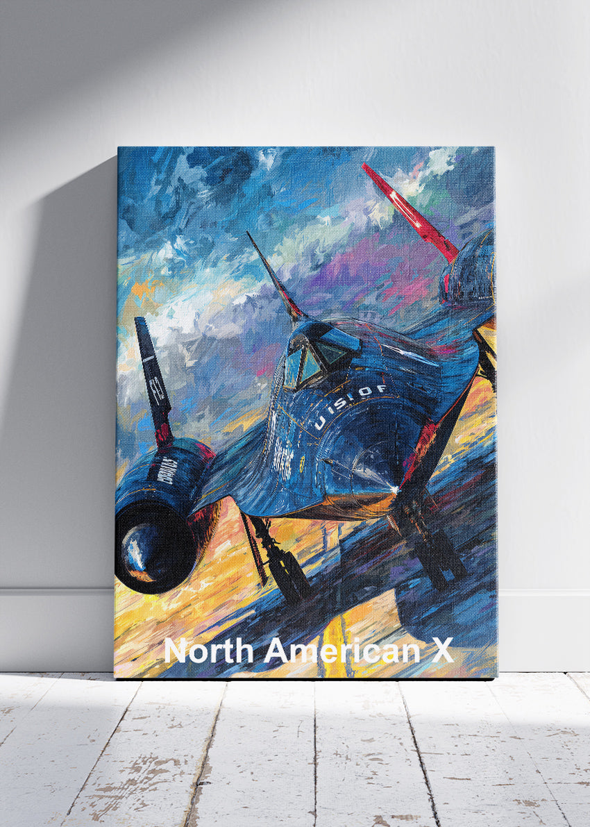 North American X-Series Aircraft Poster & Canvas Print – Illustrated Experimental Jet Wall Art