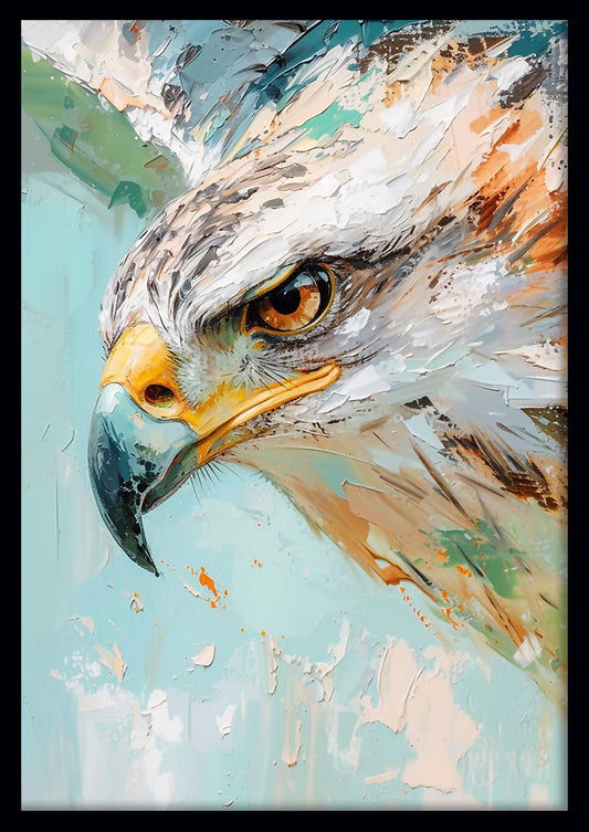 Fearless Gaze – Abstract Eagle Head Canvas Wall Art in Bold Brush Style – T884 – AiPrintLab