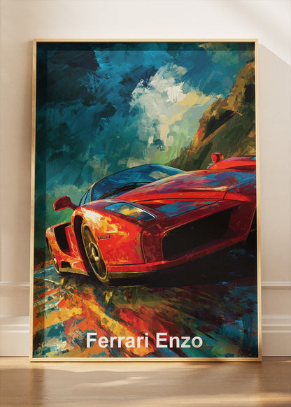 Ferrari Enzo Dynamic Drive Art Poster & Canvas Print – Legendary Italian Supercar Wall Art
