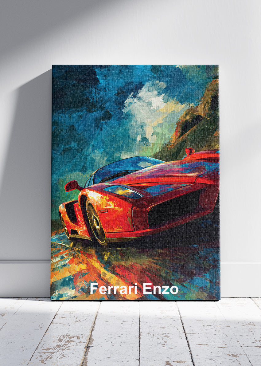 Ferrari Enzo Dynamic Drive Art Poster & Canvas Print – Legendary Italian Supercar Wall Art