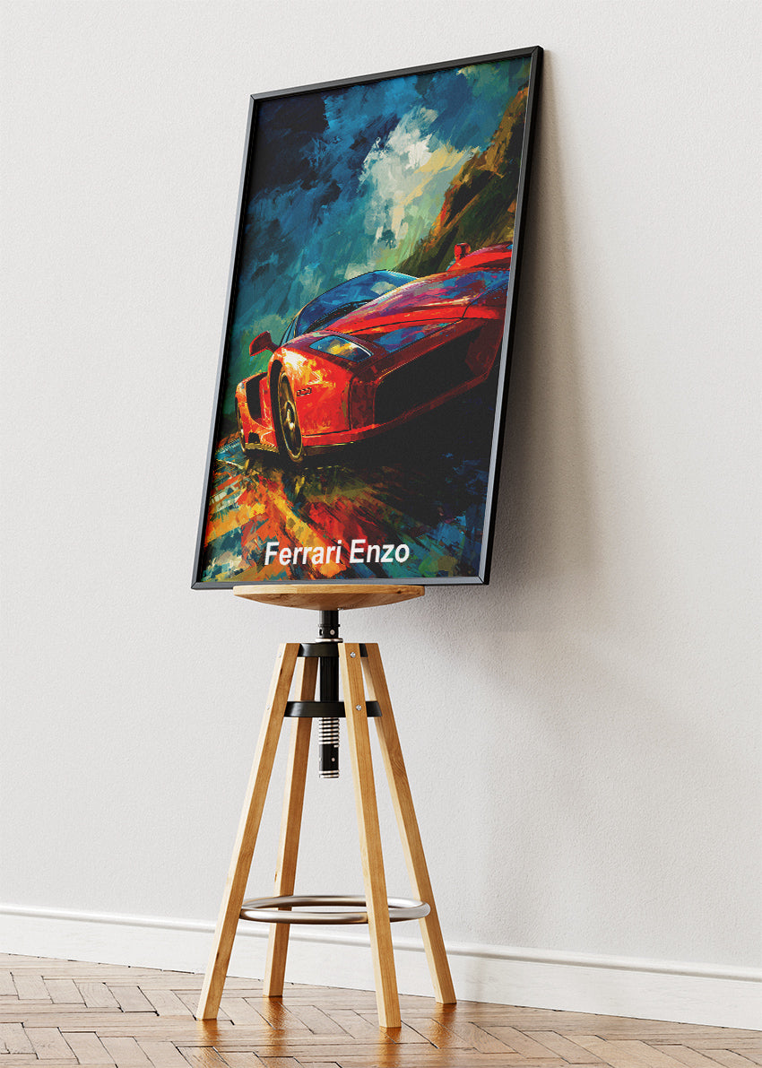 Ferrari Enzo Dynamic Drive Art Poster & Canvas Print – Legendary Italian Supercar Wall Art