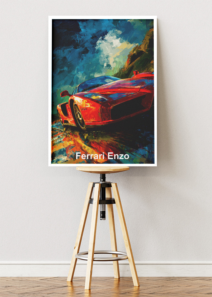 Ferrari Enzo Dynamic Drive Art Poster & Canvas Print – Legendary Italian Supercar Wall Art