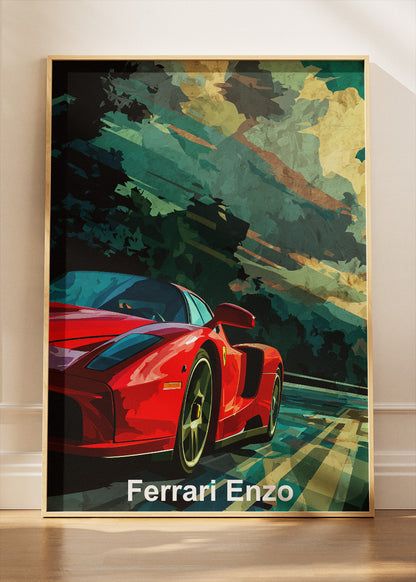 Ferrari Enzo Motion Art Poster & Canvas Print – Iconic Italian Supercar Wall Art