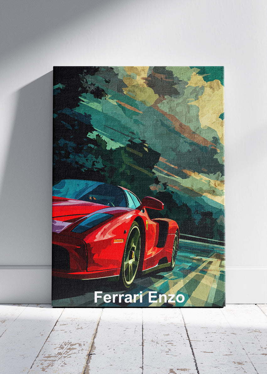 Ferrari Enzo Motion Art Poster & Canvas Print – Iconic Italian Supercar Wall Art