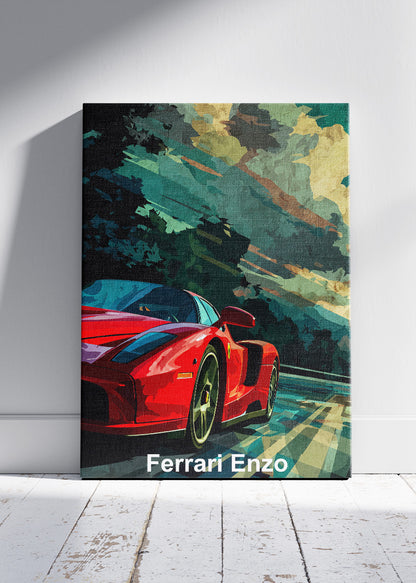 Ferrari Enzo Motion Art Poster & Canvas Print – Iconic Italian Supercar Wall Art
