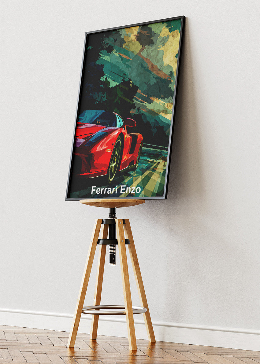 Ferrari Enzo Motion Art Poster & Canvas Print – Iconic Italian Supercar Wall Art
