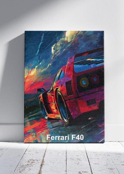 Ferrari F40 Supercar Art Poster & Canvas Print – Iconic Performance Wall Art