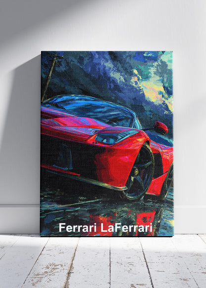 Ferrari LaFerrari Art Poster & Canvas Print – Dark Cinematic Hypercar Wall Art