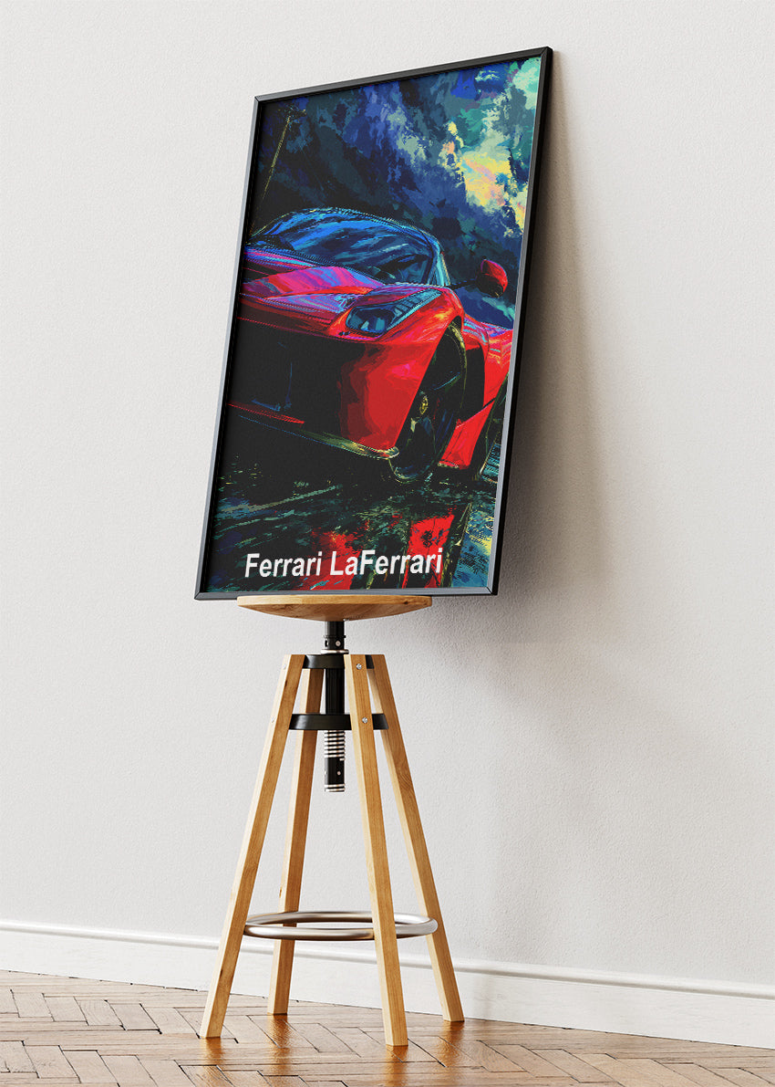 Ferrari LaFerrari Art Poster & Canvas Print – Dark Cinematic Hypercar Wall Art