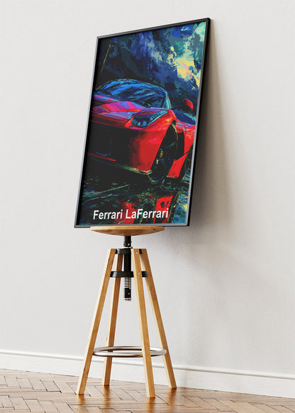 Ferrari LaFerrari Art Poster & Canvas Print – Dark Cinematic Hypercar Wall Art