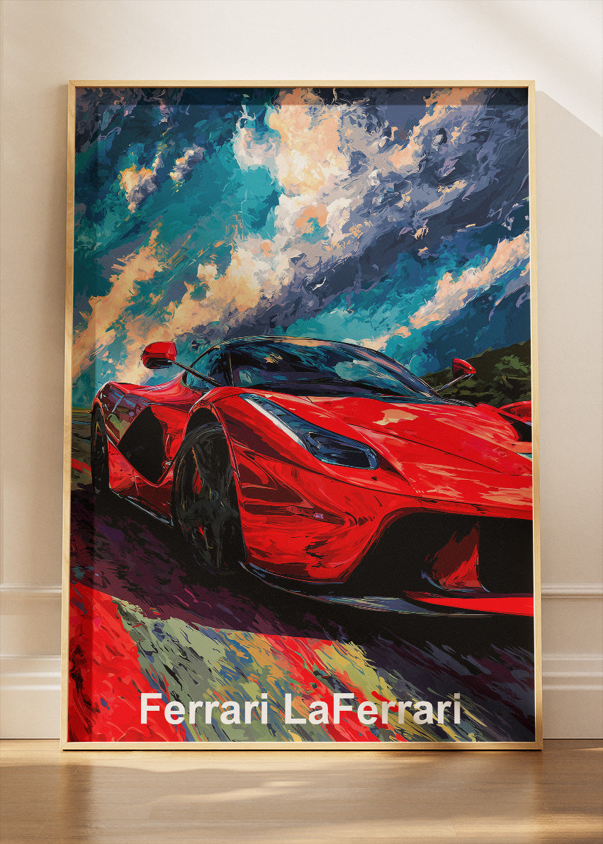Ferrari LaFerrari Art Poster & Canvas Print – Modern Hypercar Wall Art