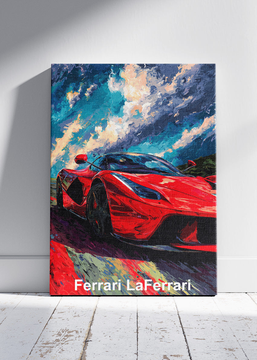 Ferrari LaFerrari Art Poster & Canvas Print – Modern Hypercar Wall Art