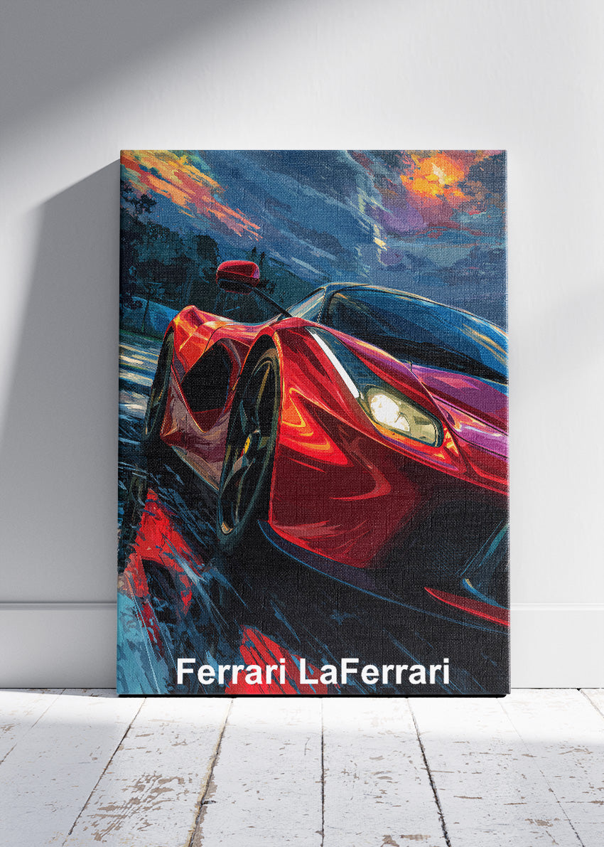Ferrari LaFerrari Art Poster & Canvas Print – Modern Hypercar Wall Art