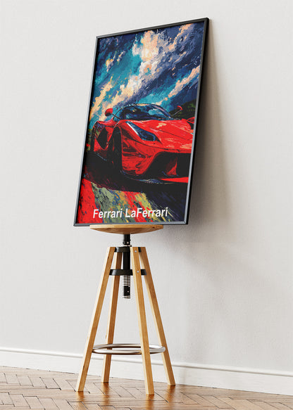 Ferrari LaFerrari Art Poster & Canvas Print – Modern Hypercar Wall Art