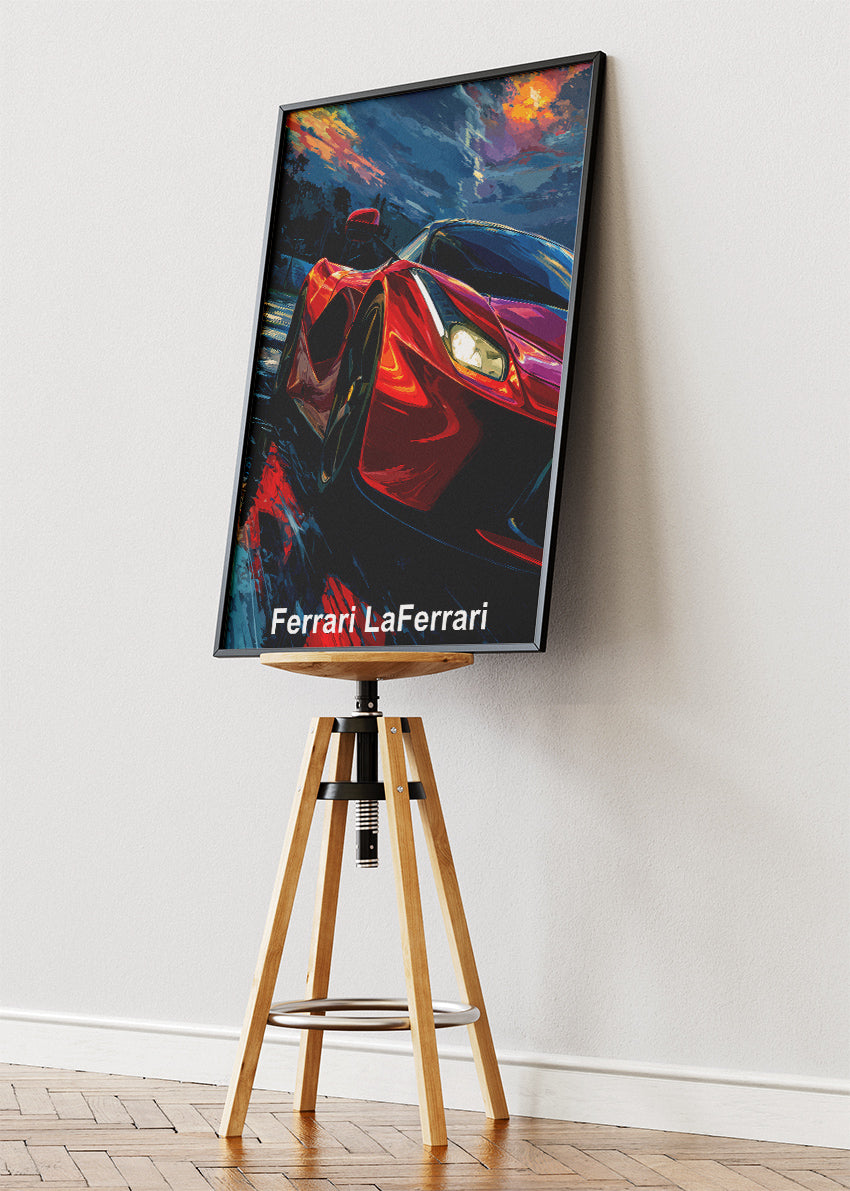 Ferrari LaFerrari Art Poster & Canvas Print – Modern Hypercar Wall Art