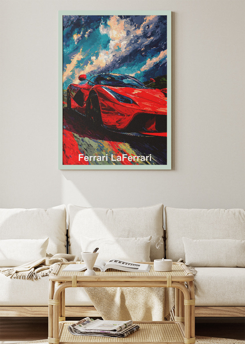 Ferrari LaFerrari Art Poster & Canvas Print – Modern Hypercar Wall Art