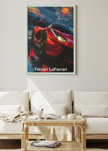 Ferrari LaFerrari Art Poster & Canvas Print – Modern Hypercar Wall Art