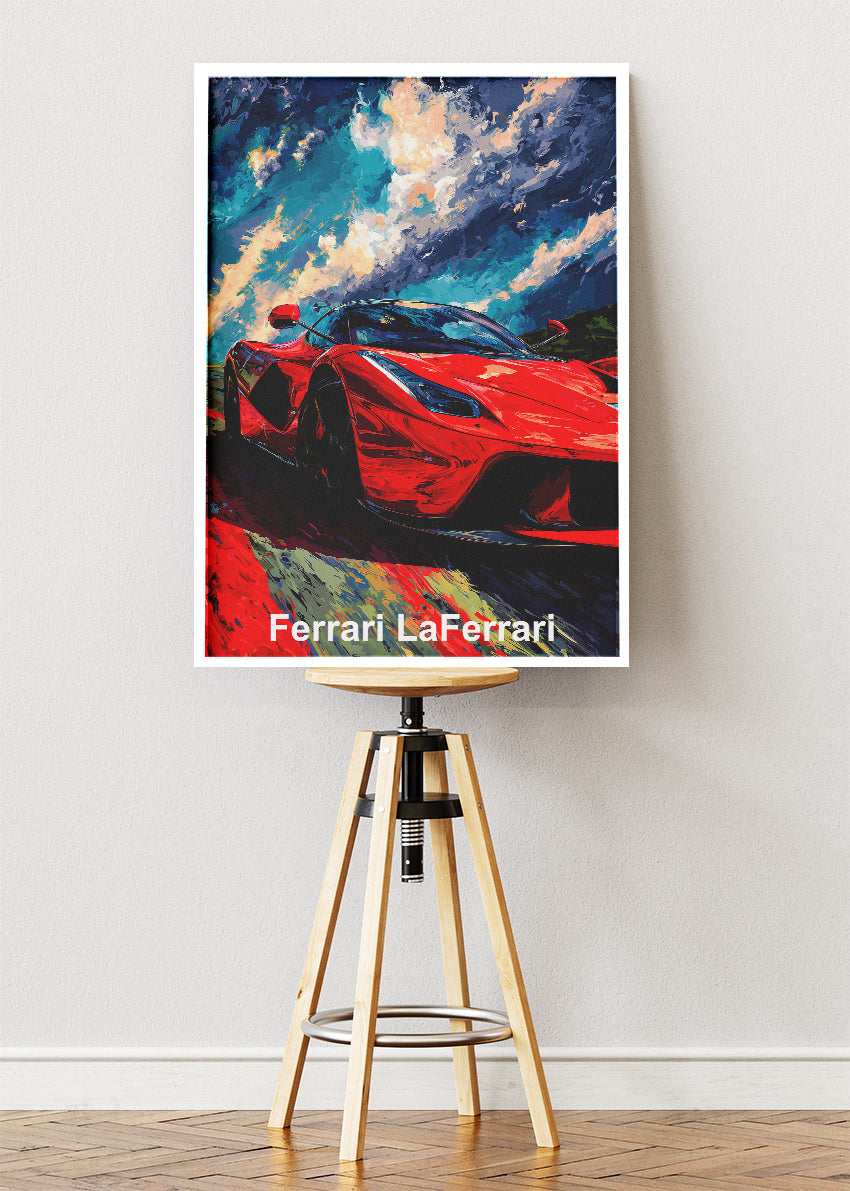 Ferrari LaFerrari Art Poster & Canvas Print – Modern Hypercar Wall Art