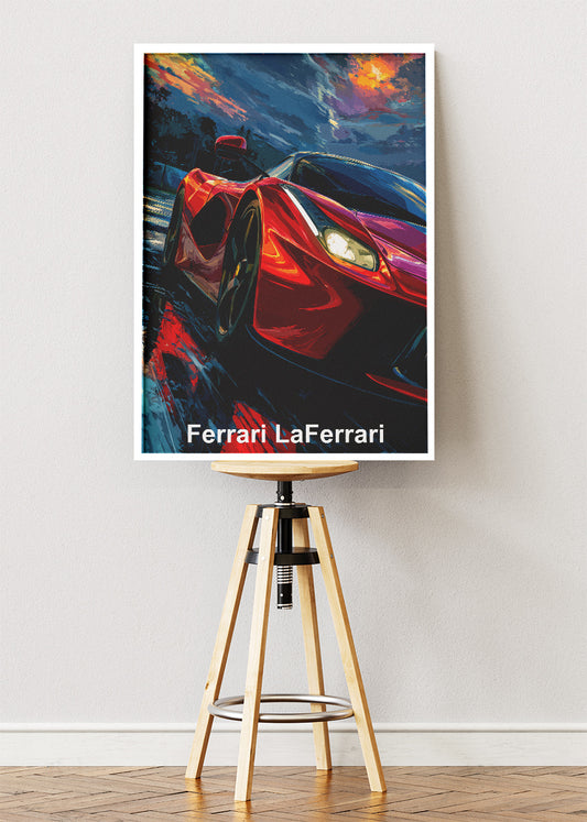 Ferrari LaFerrari Art Poster & Canvas Print – Modern Hypercar Wall Art