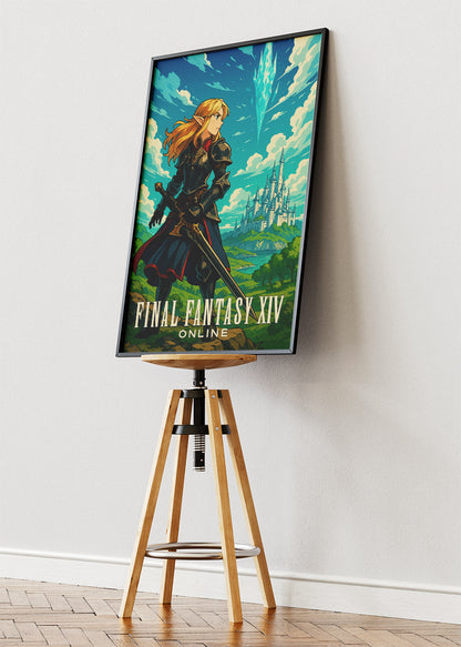 Final Fantasy XIV Online Heroic Fantasy Gaming Wall Art Poster & Canvas