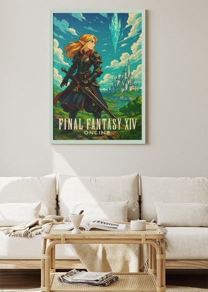 Final Fantasy XIV Online Heroic Fantasy Gaming Wall Art Poster & Canvas