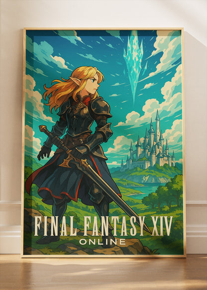 Final Fantasy XIV Online Heroic Fantasy Gaming Wall Art Poster & Canvas
